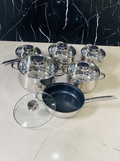 طاقم طناجر ستيل